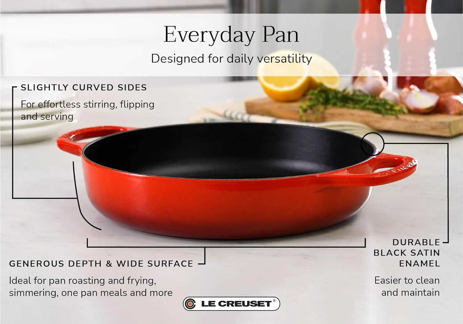 Le Creuset 11" Signature Everyday Pan - Matte Black