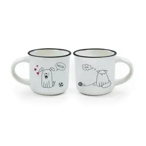 Legami: Espresso for Two Mini Mugs Cat and Dog