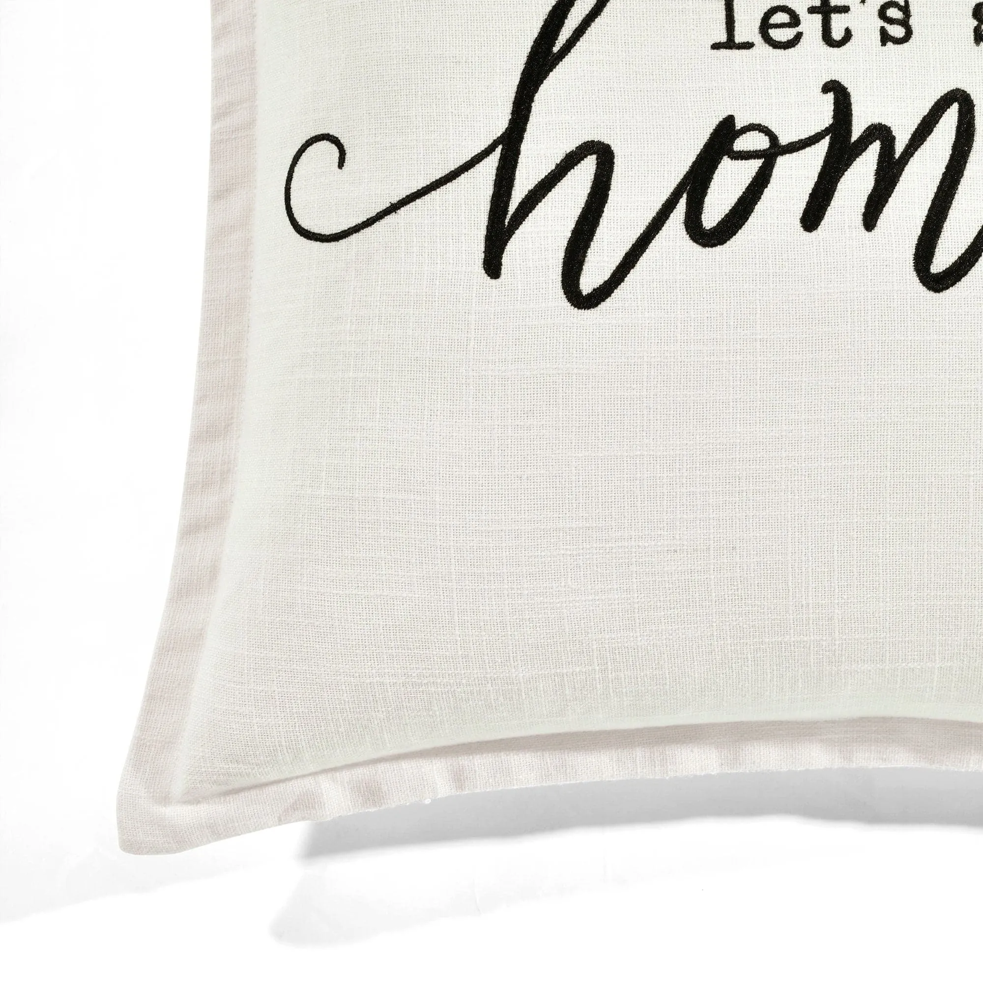 Let's Stay Home Script Decorative Pillow Cover