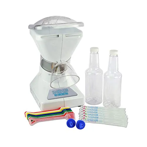 Little Snowie Max Snow Cone Machine - Premium Shaved Ice Maker, With Powder Sticks Syrup Mix, 6-Stick Kit