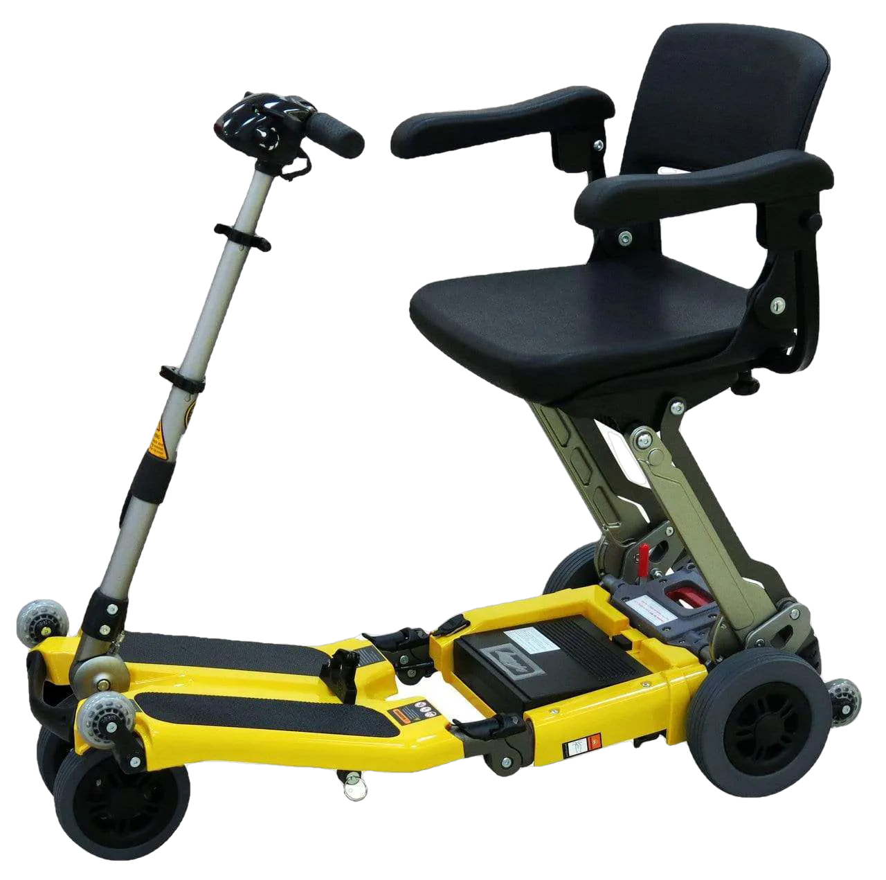 Luggie Standard Folding Travel Scooter Yellow Open Box