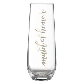 Maid of Honor Stemless Champagne Glass