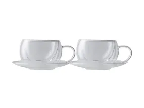 Maxwell & Williams Blend Double Wall Cup & Saucer 270ml S/2