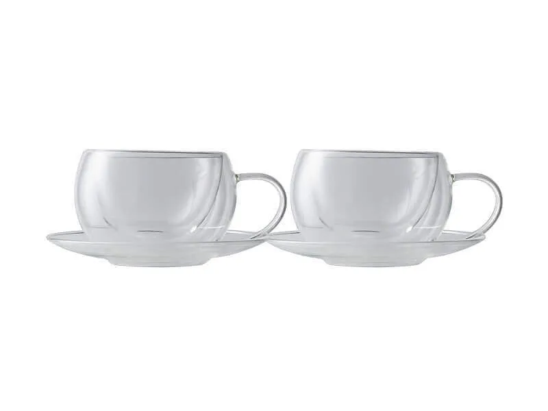 Maxwell & Williams Blend Double Wall Cup & Saucer 270ml S/2