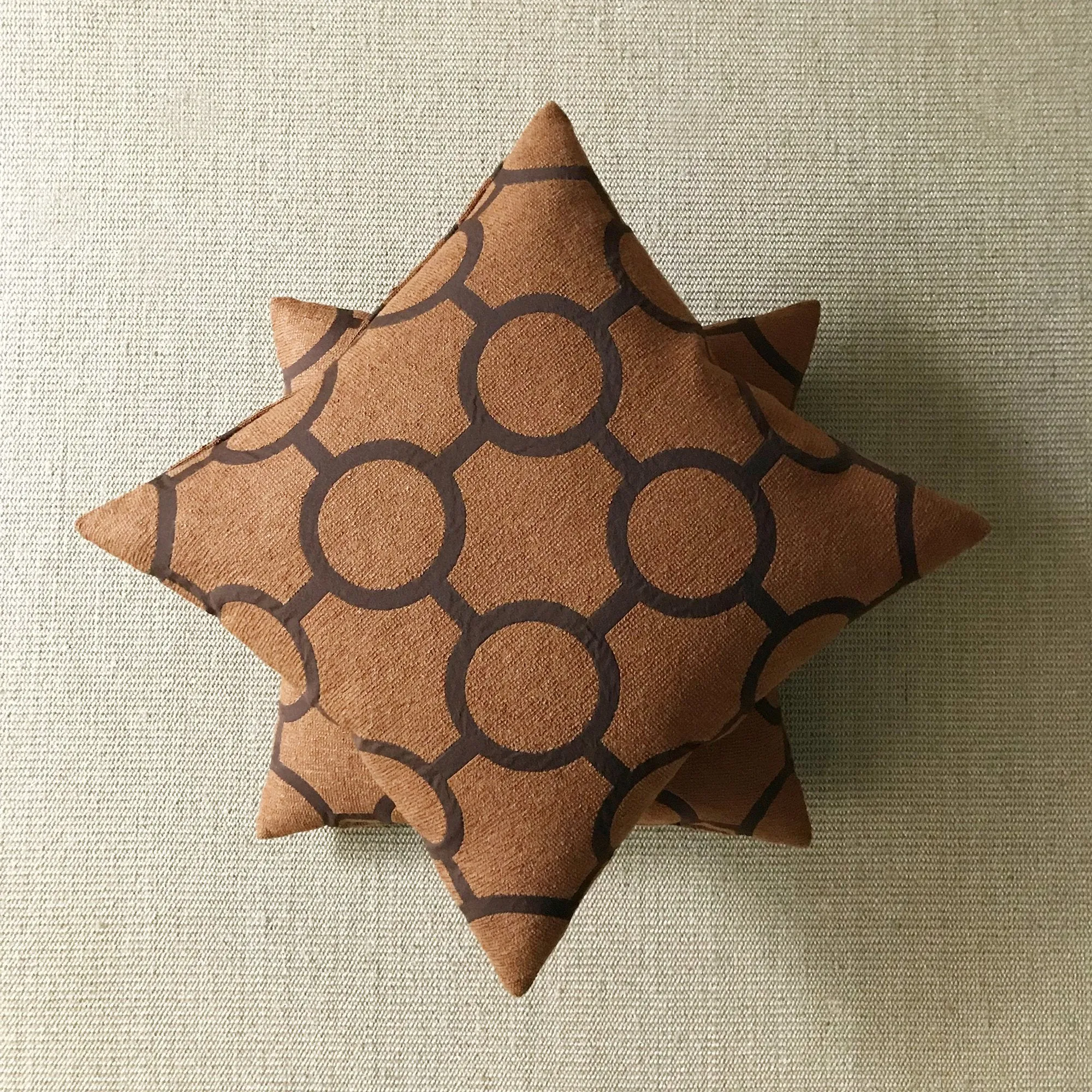 Mid Century Rust Orange Geometric Decorative Pillow Cover