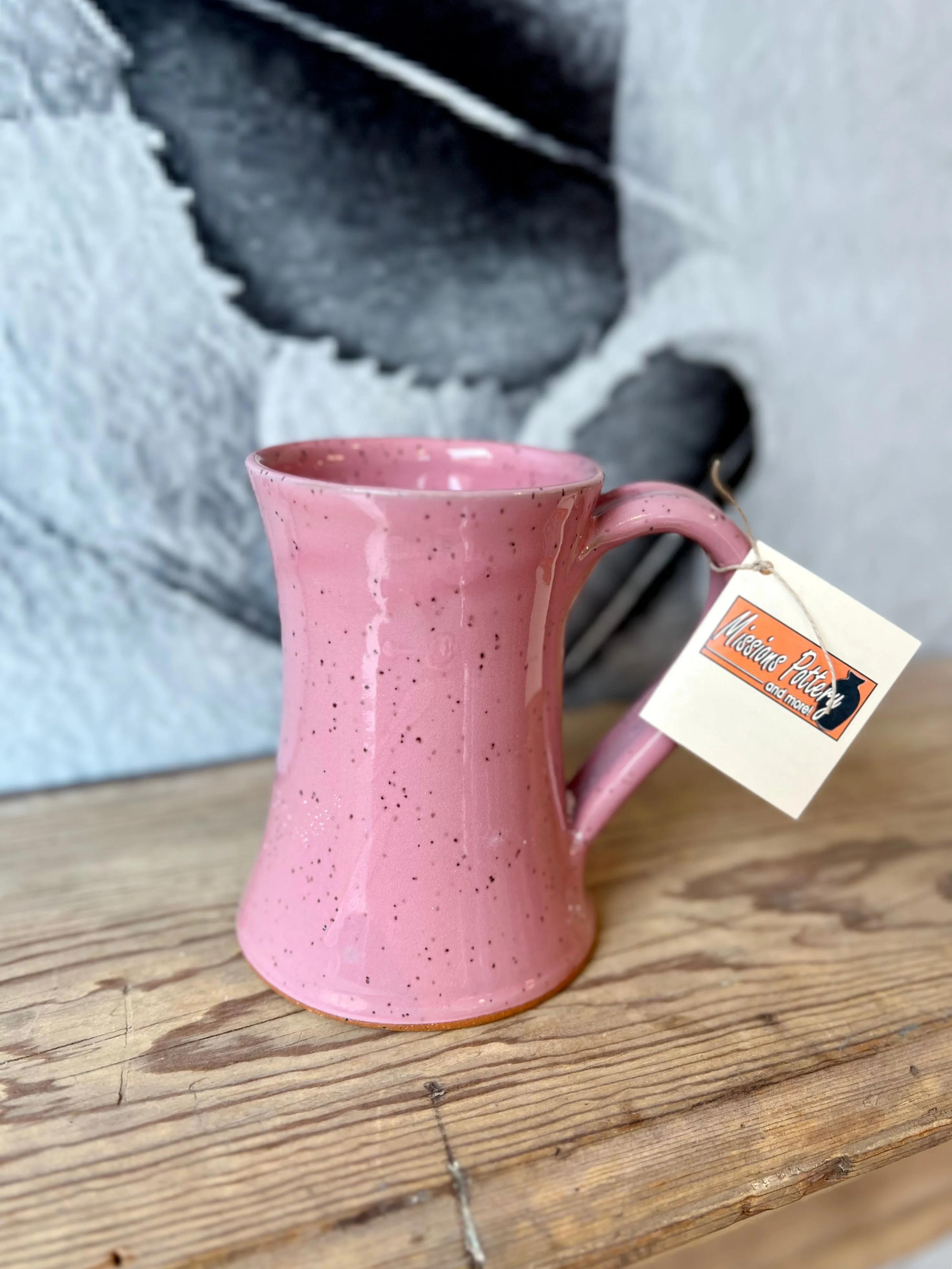 Missions Pottery Hour Glass Mug - Pink