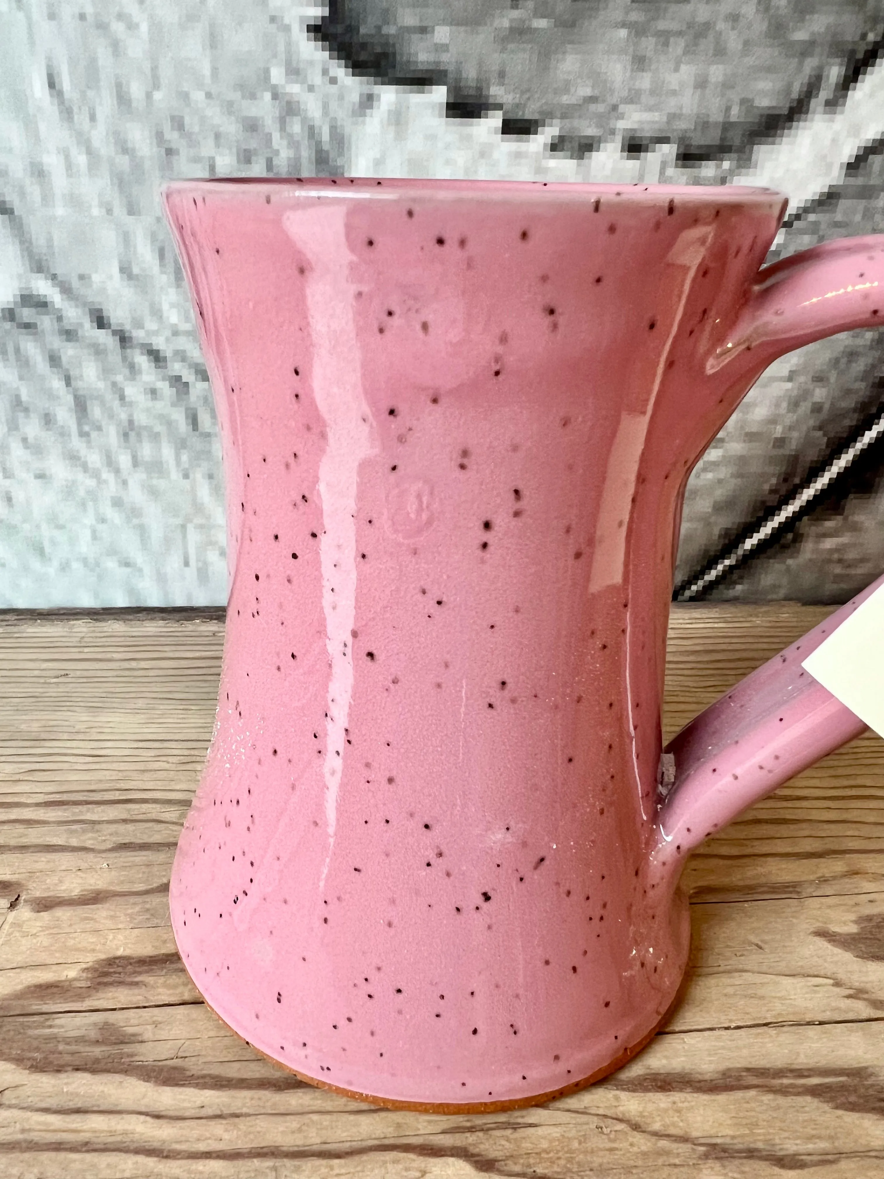 Missions Pottery Hour Glass Mug - Pink