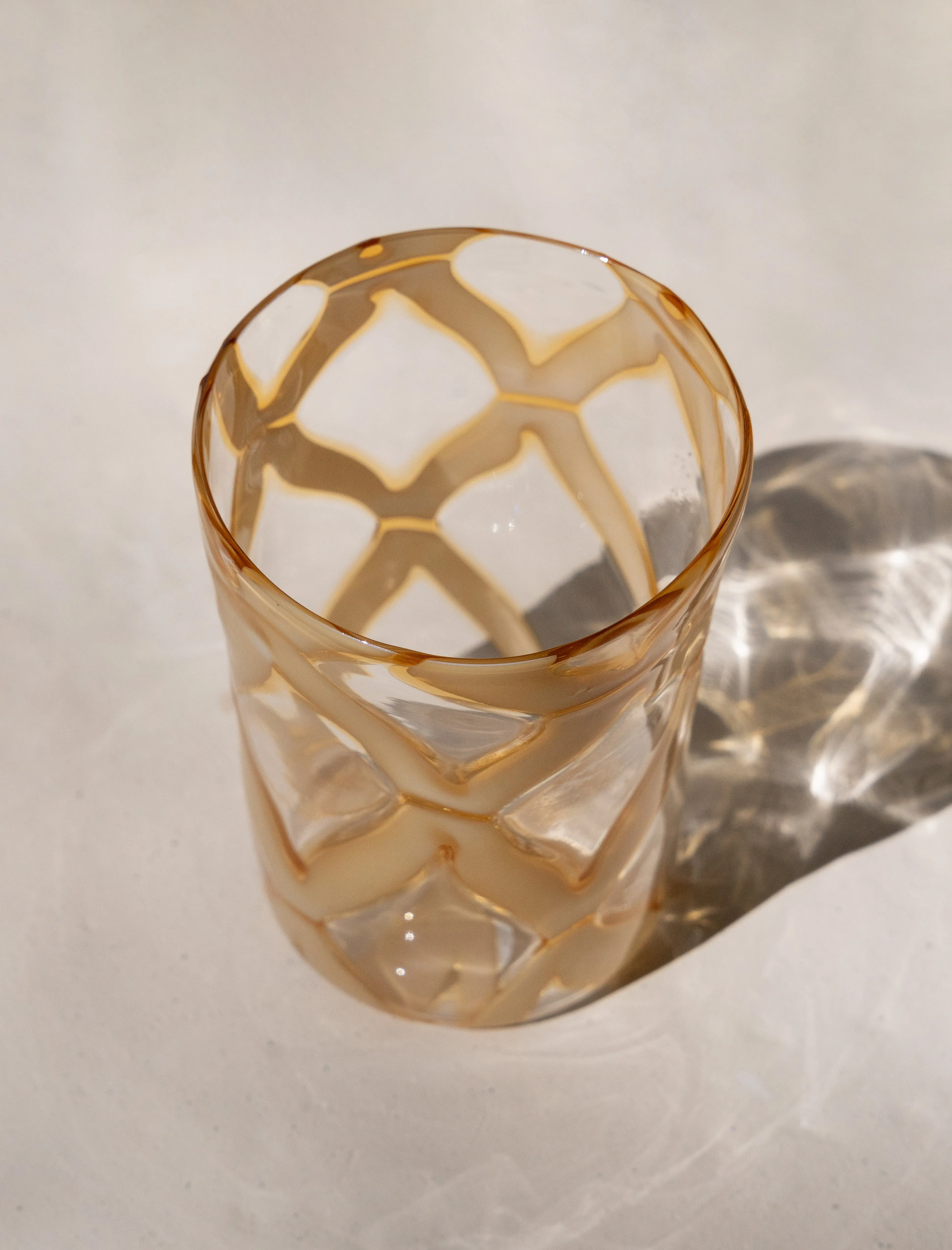 Murano Glass Cup Yellow Losange