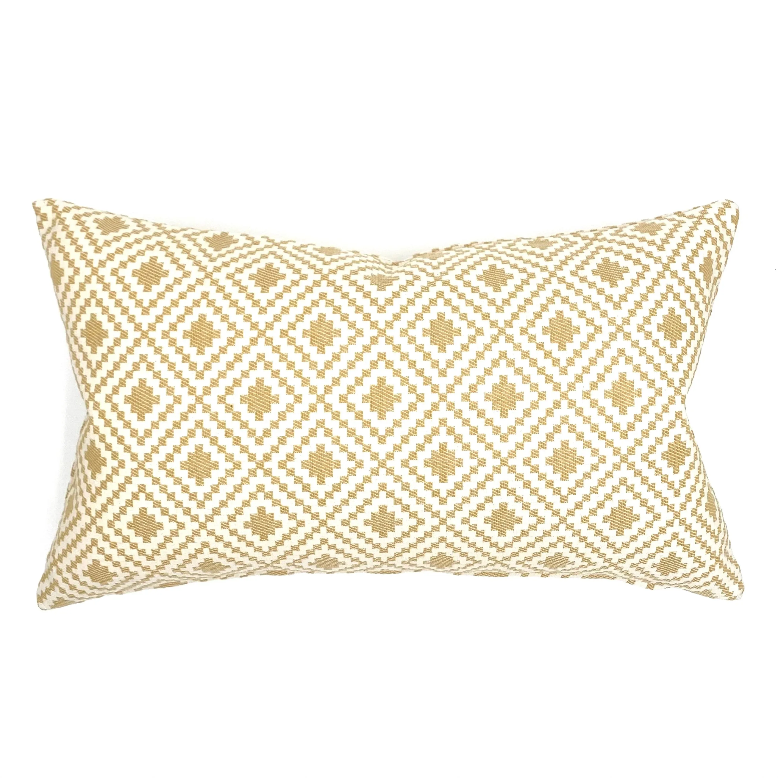 Natural Geometric Birdseye Lumbar Pillow Cover 13x22