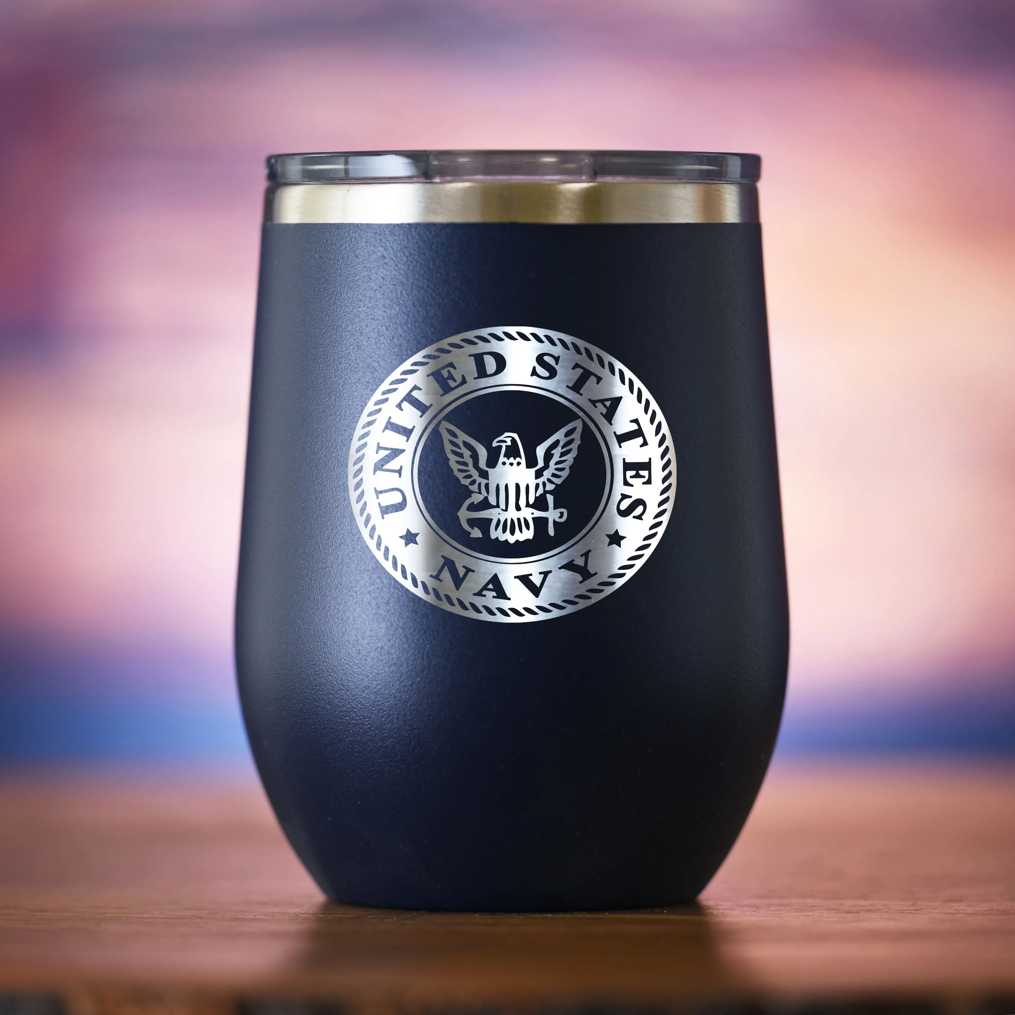 Navy Stemless Wine Travel Tumbler