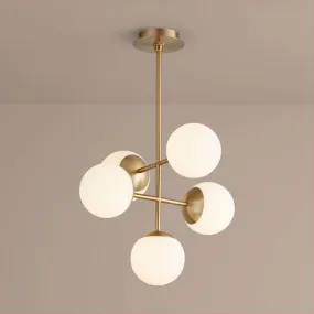 Nebula 6" Globe 5 Light Pendant - Aged Brass