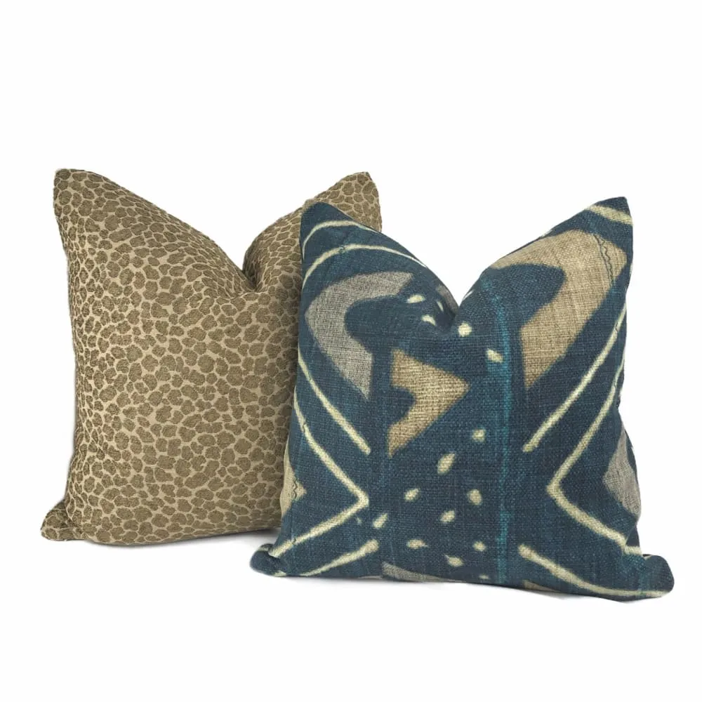 Niobe Brown Leopard Spots Chenille Pillow Cover