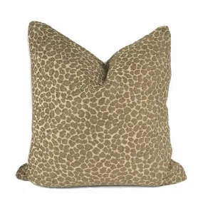 Niobe Brown Leopard Spots Chenille Pillow Cover