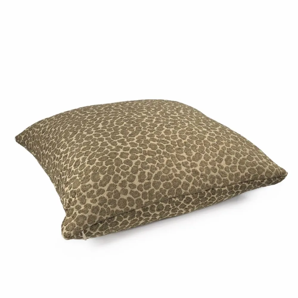 Niobe Brown Leopard Spots Chenille Pillow Cover