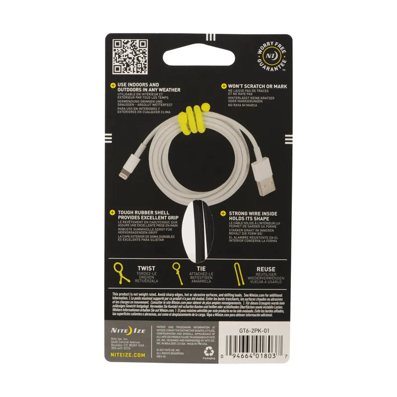 Nite Ize Gear Tie 6 in. L Black Twist Ties 2 pk