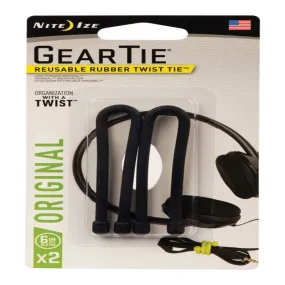 Nite Ize Gear Tie 6 in. L Black Twist Ties 2 pk