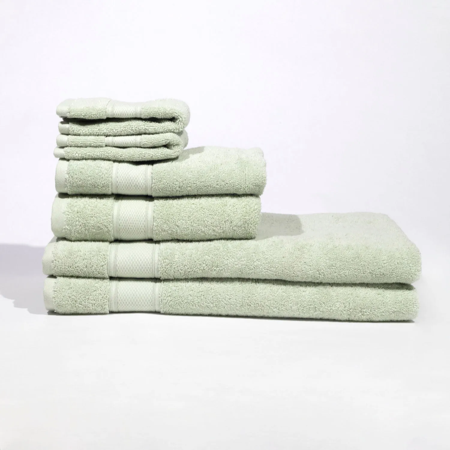 NOW 50% OFF: Pinehurst 100% Organic 6 Piece Bath Towel Set - Sage