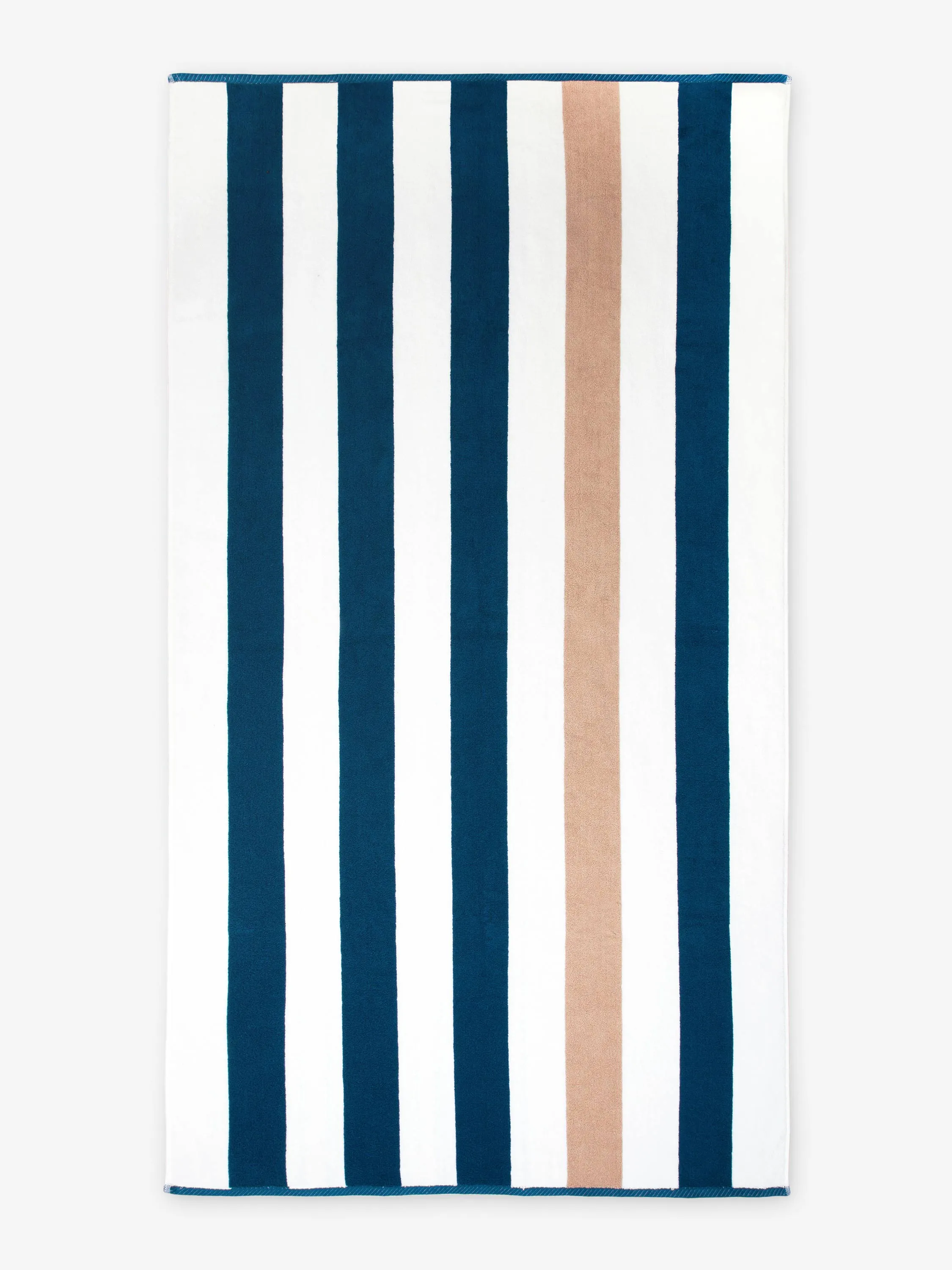 Ocean Blue & Almond Classic Cabana Beach Towel