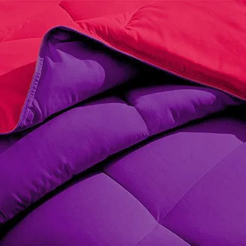 Omoroze Reversible Single Bed Quilt Comforter Blanket -Purple Pink(Soft Microfiber)