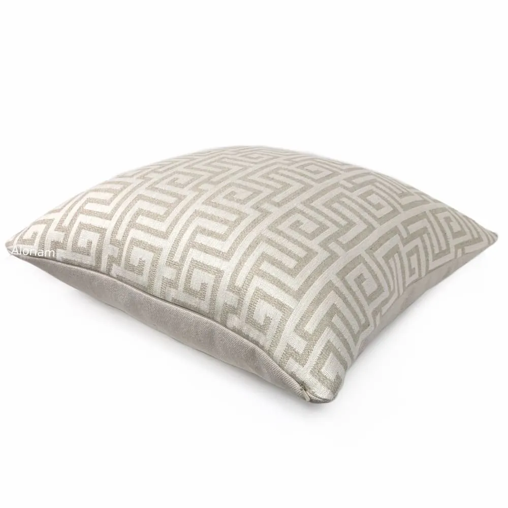 Parthenon Ecru Beige Greek Key Pillow Cover (Fabric by the Yard available)