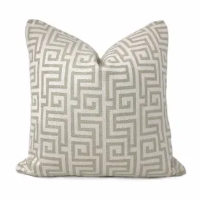 Parthenon Ecru Beige Greek Key Pillow Cover (Fabric by the Yard available)