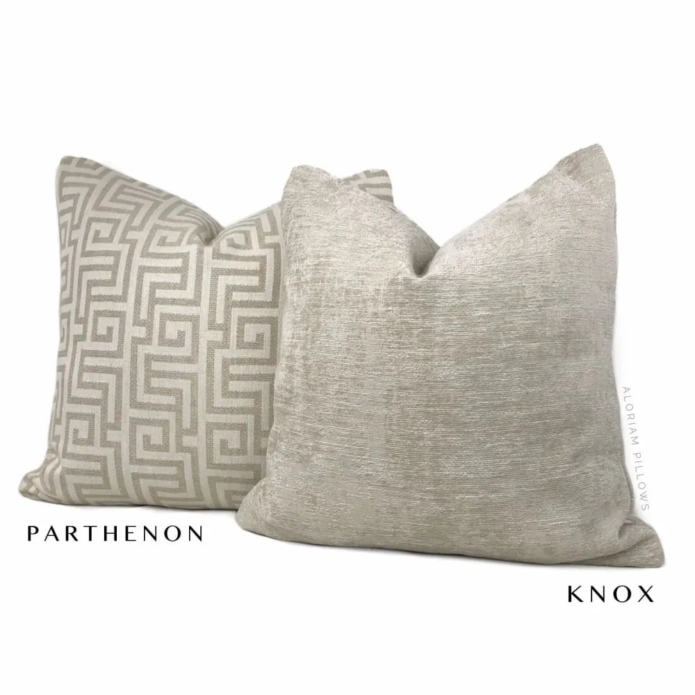 Parthenon Ecru Beige Greek Key Pillow Cover (Fabric by the Yard available)