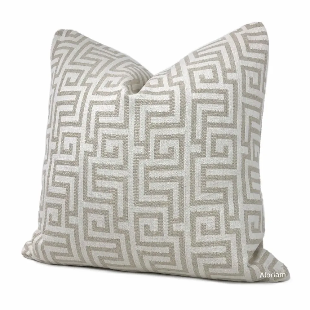 Parthenon Ecru Beige Greek Key Pillow Cover (Fabric by the Yard available)