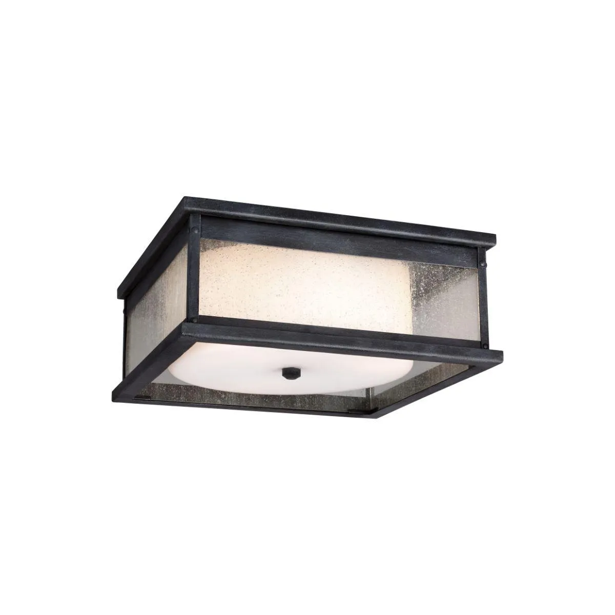 Pediment 13 In. 3 Lights Outdoor Flush Mount Bronze finish