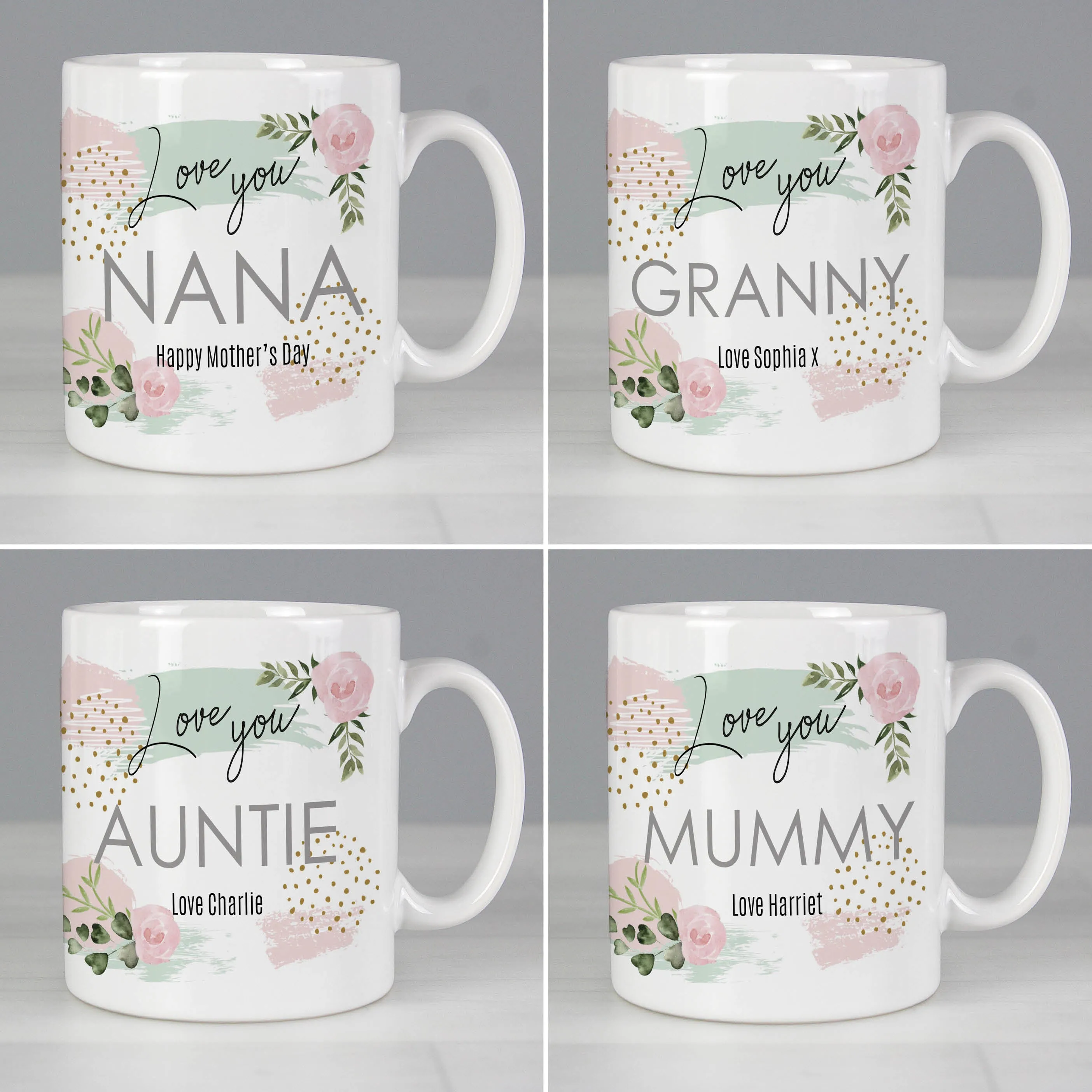 Personalised Abstract Rose Mug