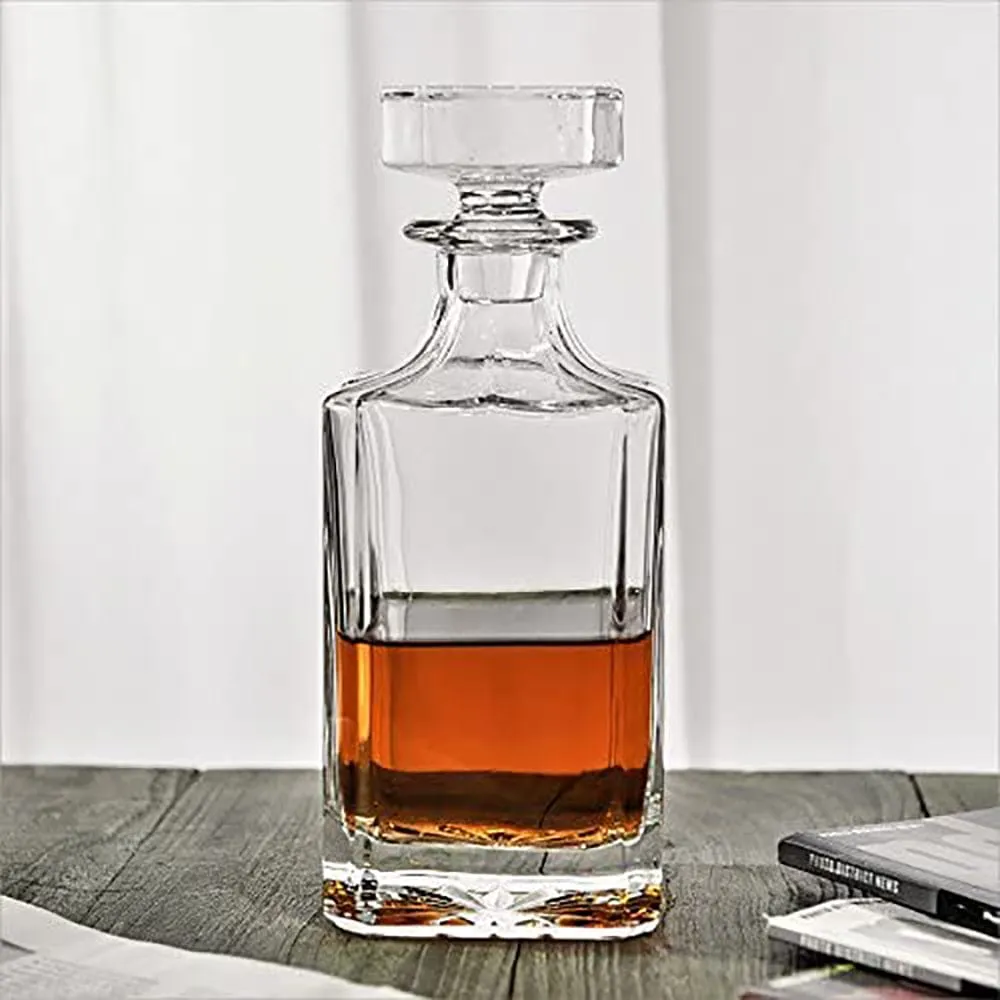 Personalized Square Decanter with Glass Stopper