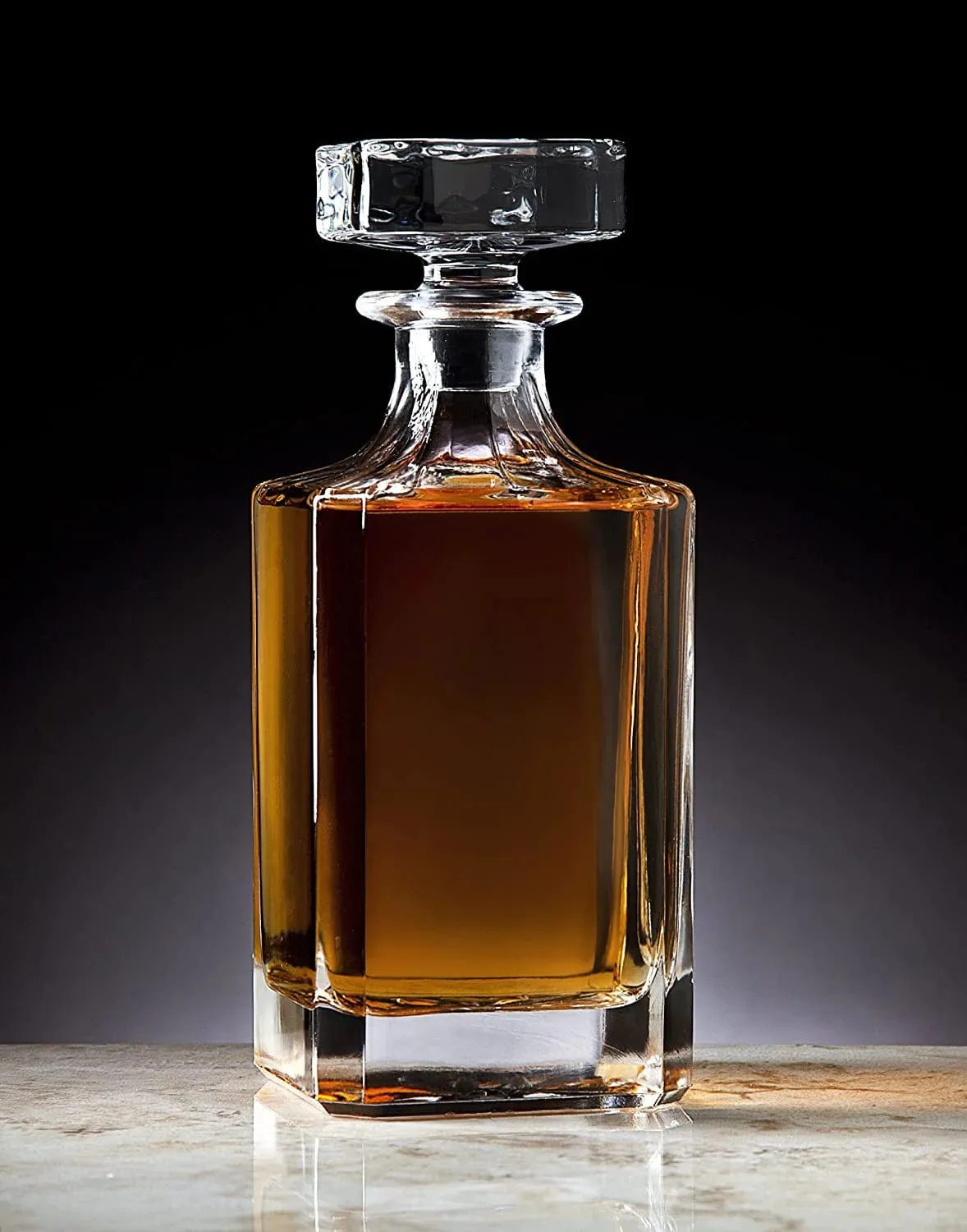 Personalized Square Decanter with Glass Stopper