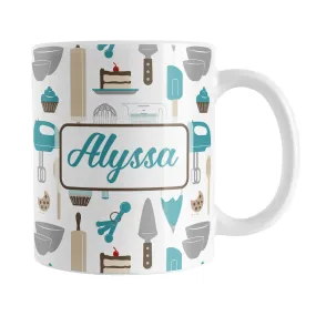 Personalized Turquoise Baking Pattern Mug