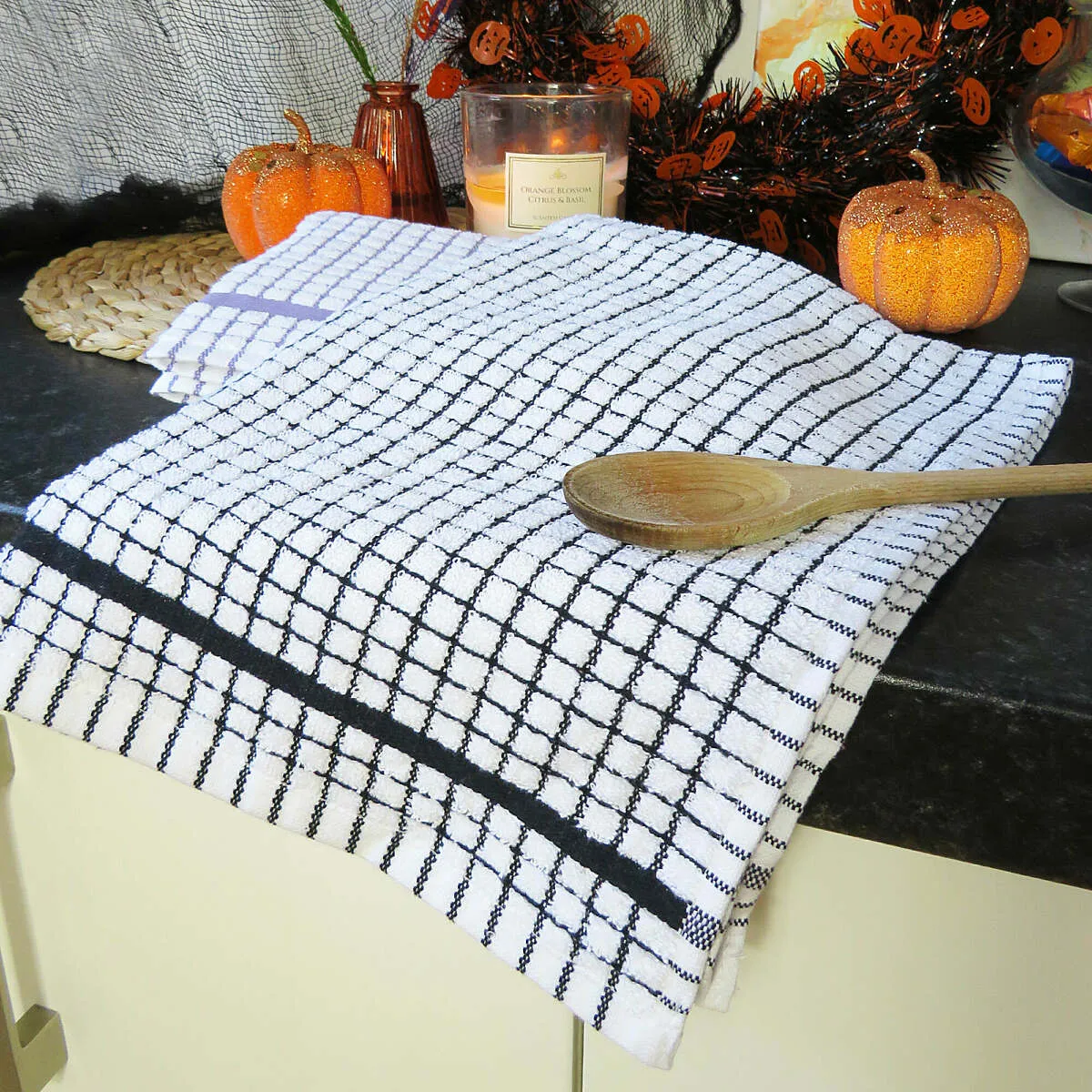 Poli-Dri Black Cotton Kitchen Tea Towel