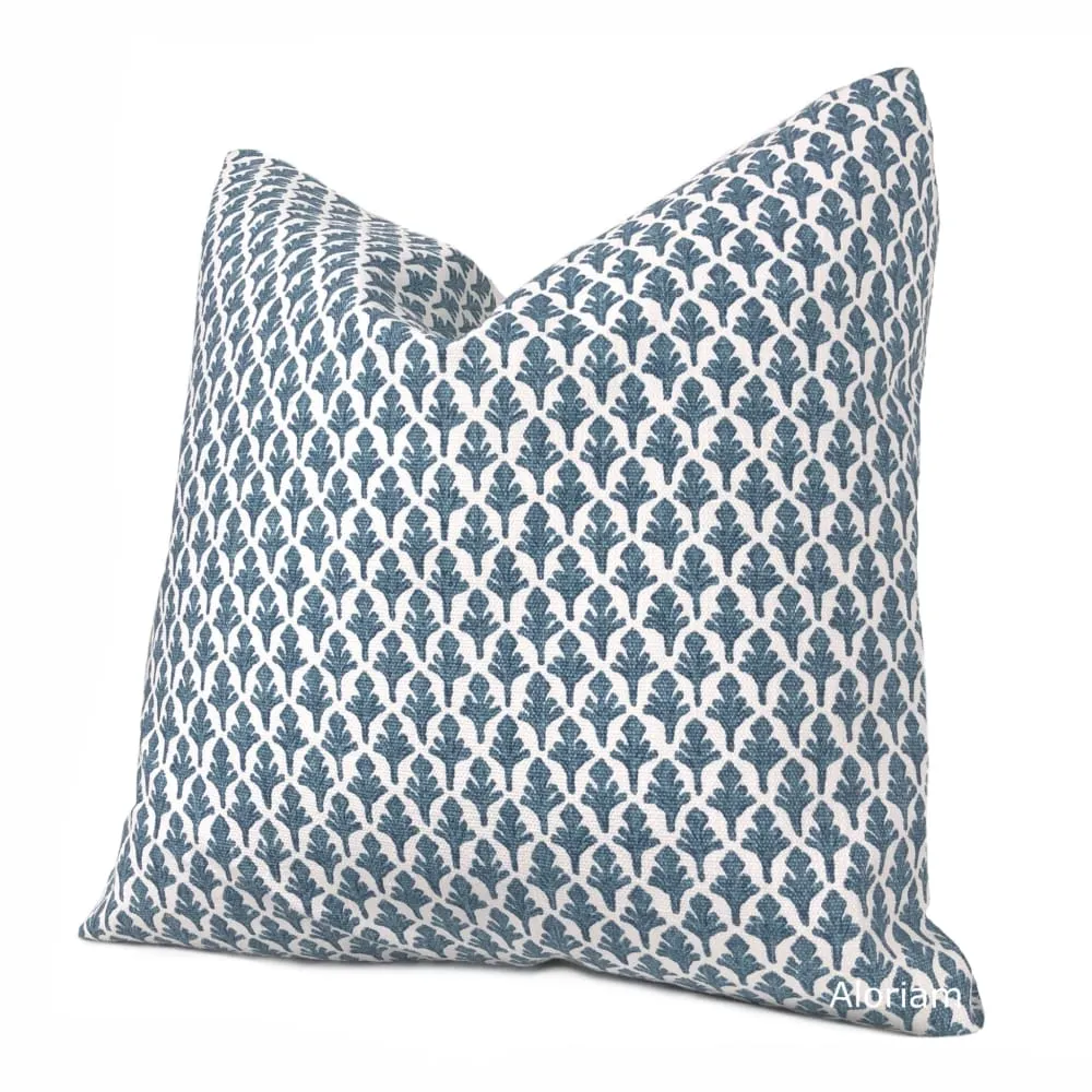 Ponce Blueridge Leaf Print Pillow Cover (Lacefield Designs fabric)