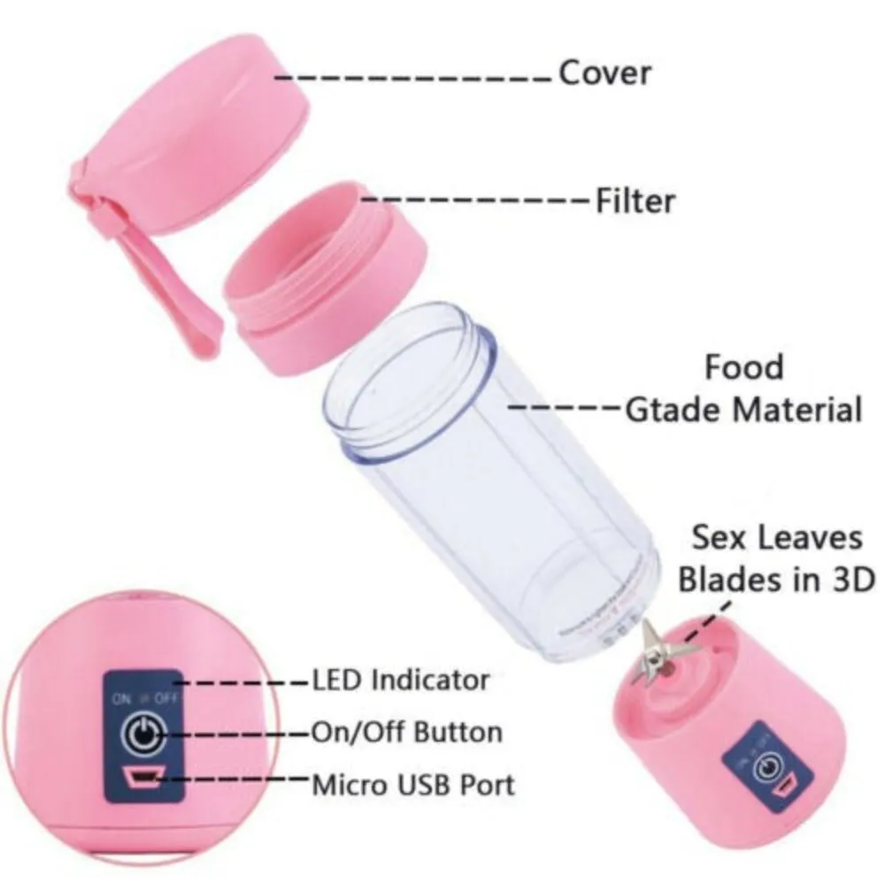 Portable USB Electric Fruit Juice Blender Deluxe Version