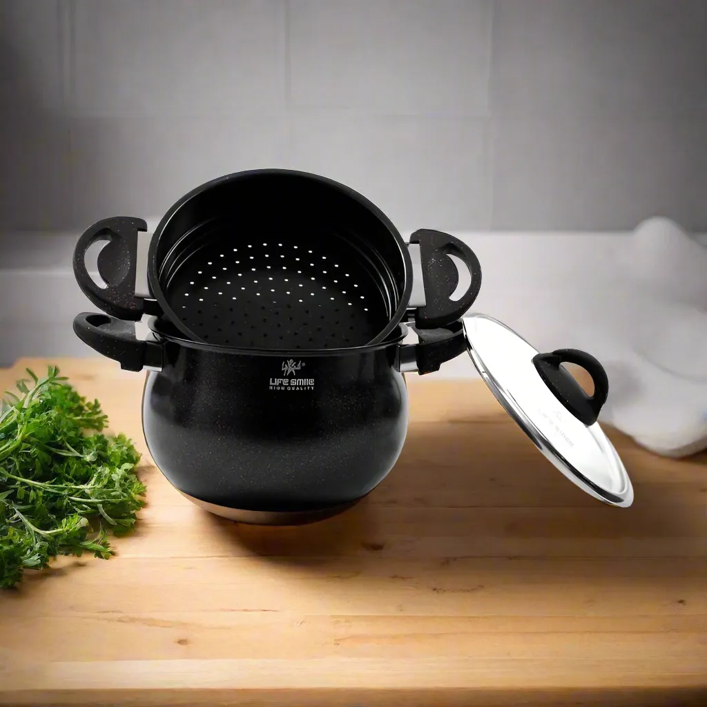 Pot With Steamer 24cm Black