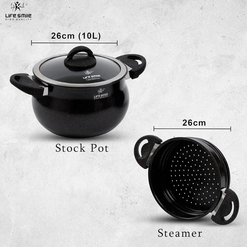 Pot With Steamer 24cm Black