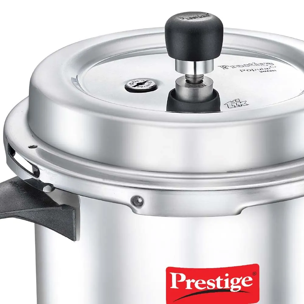 Prestige Popular Plus Svachh Virgin Aluminium Gas and Induction Compatible Outer Lid Pressure Cooker, 2 L (Silver)