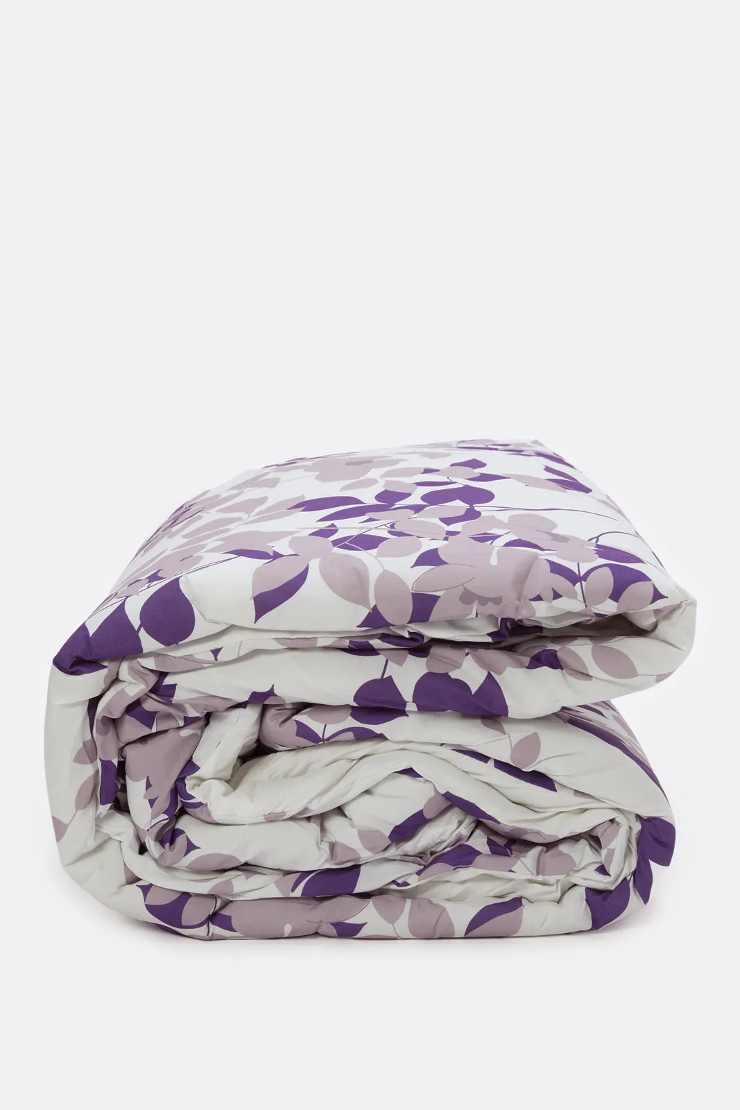 Purple 3-Piece Floral Printed Comforter Set (Single Size)