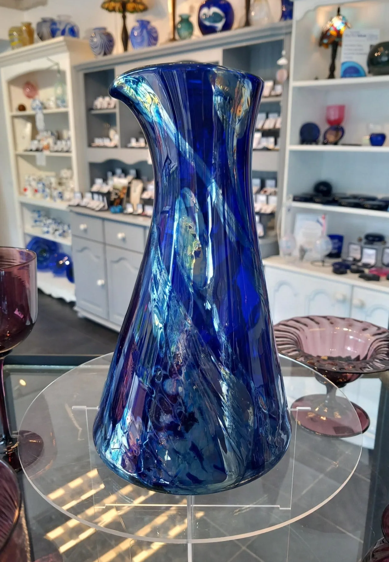 "Aurora" Blue Glass Carafe