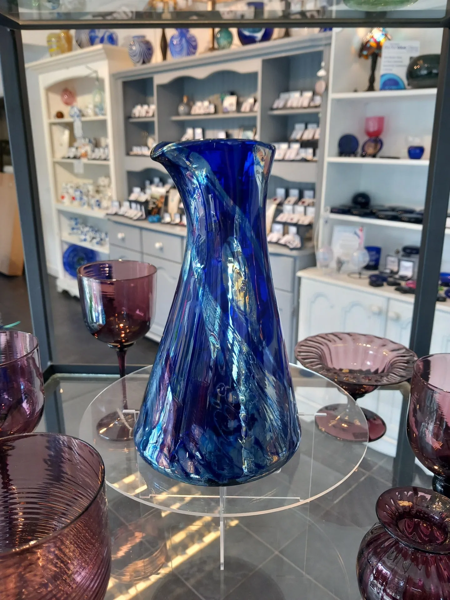 "Aurora" Blue Glass Carafe