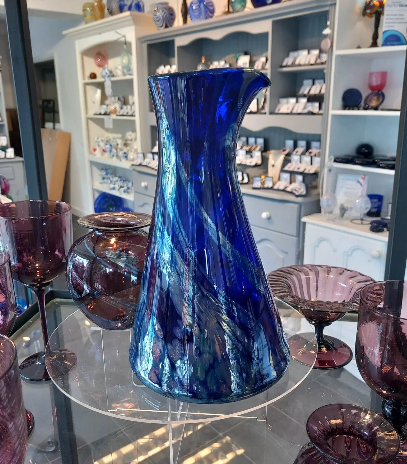 "Aurora" Blue Glass Carafe