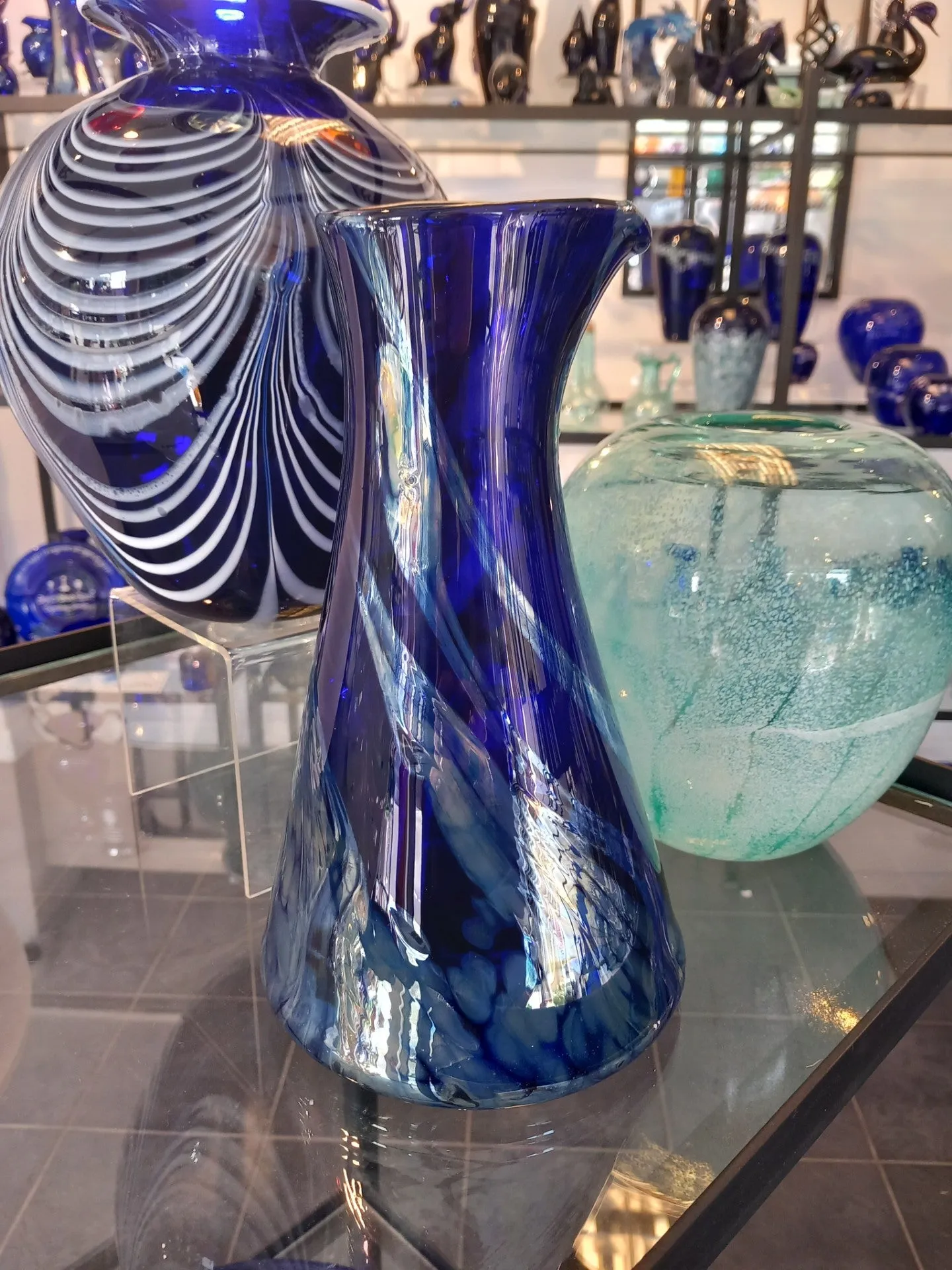 "Aurora" Blue Glass Carafe