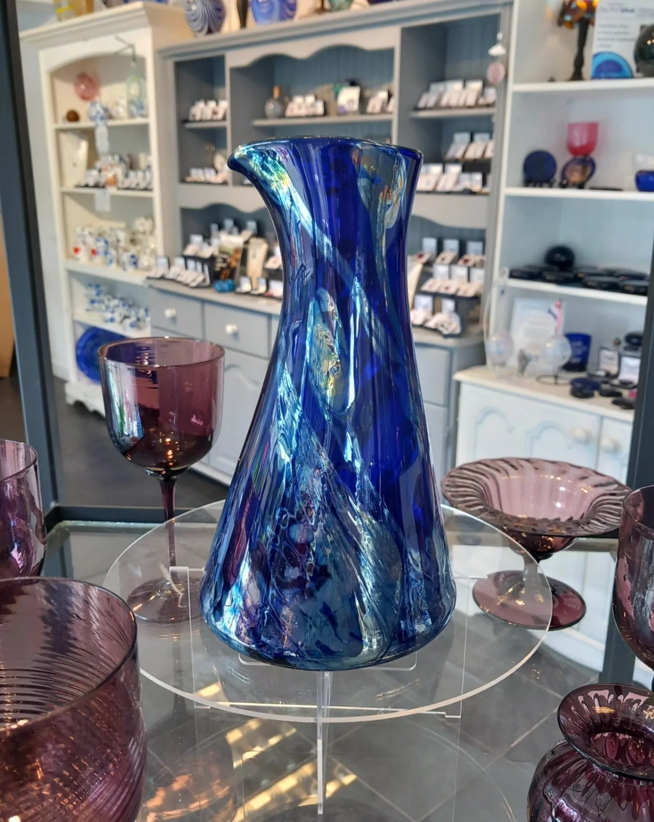 "Aurora" Blue Glass Carafe