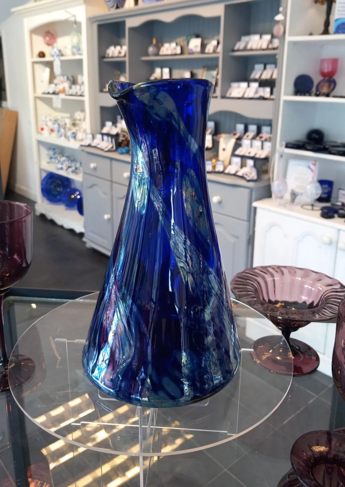 "Aurora" Blue Glass Carafe