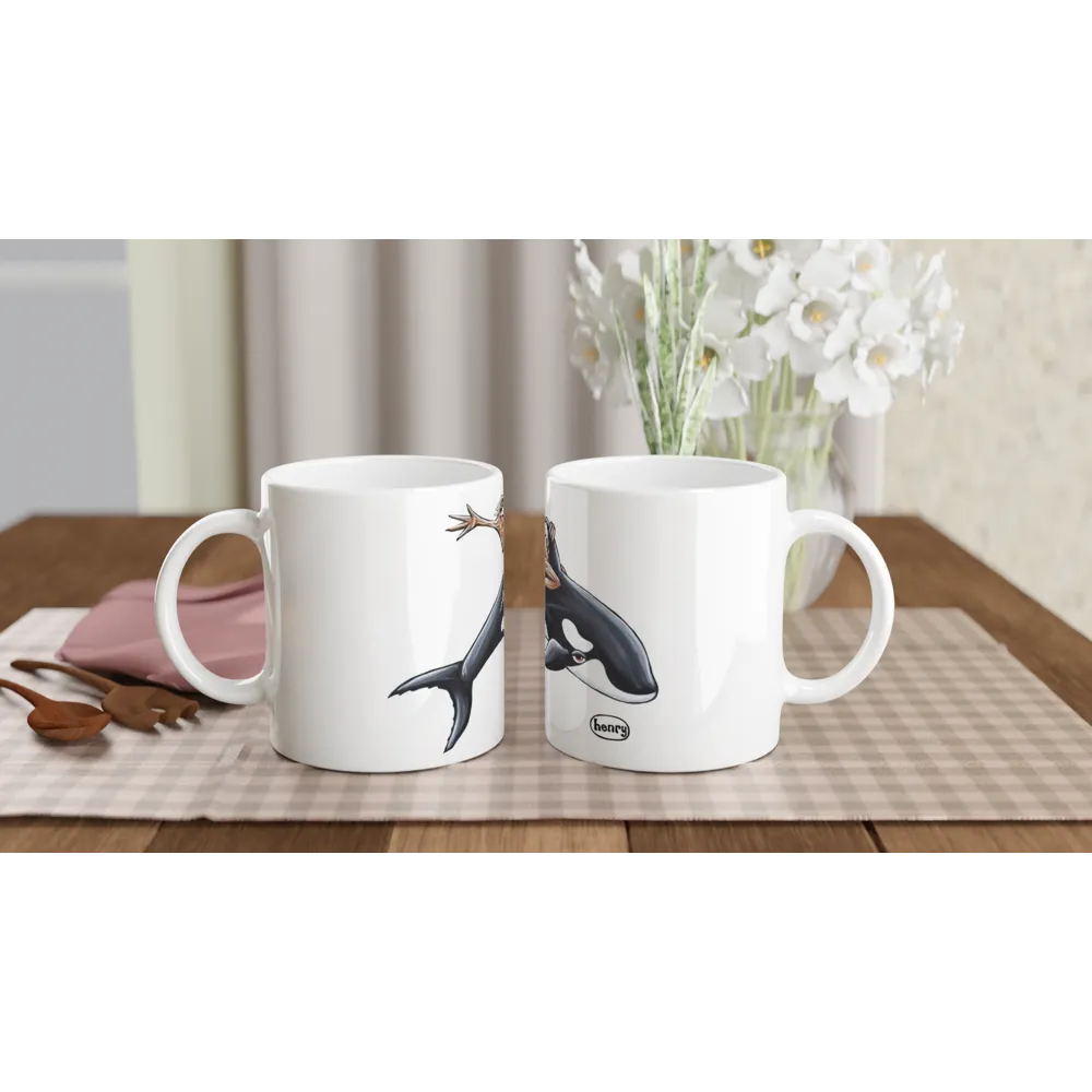 "Sasquatch Riding an Orca" Mug