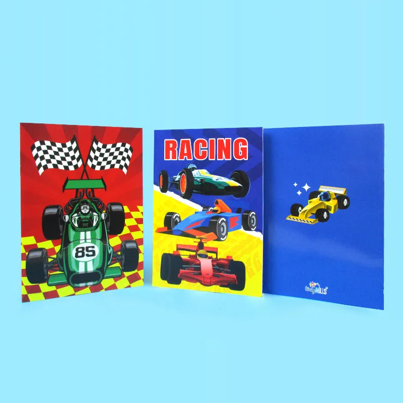 Race Car Coloring Books with Crayons Party Favors - Set of 6 or 12