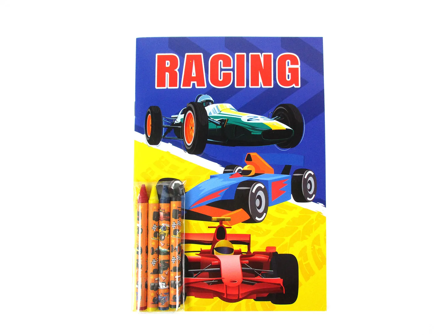 Race Car Coloring Books with Crayons Party Favors - Set of 6 or 12