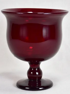 Rare red / purple Italian blown glass cup - 1940's 9"