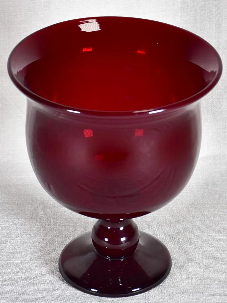 Rare red / purple Italian blown glass cup - 1940's 9"